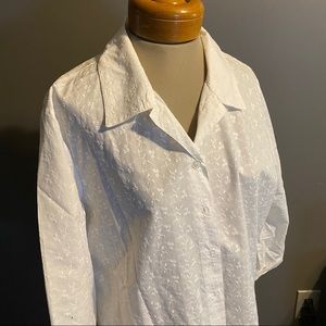 White Floral Button Down